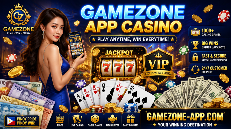 GameZone App Casino mobile game lobby